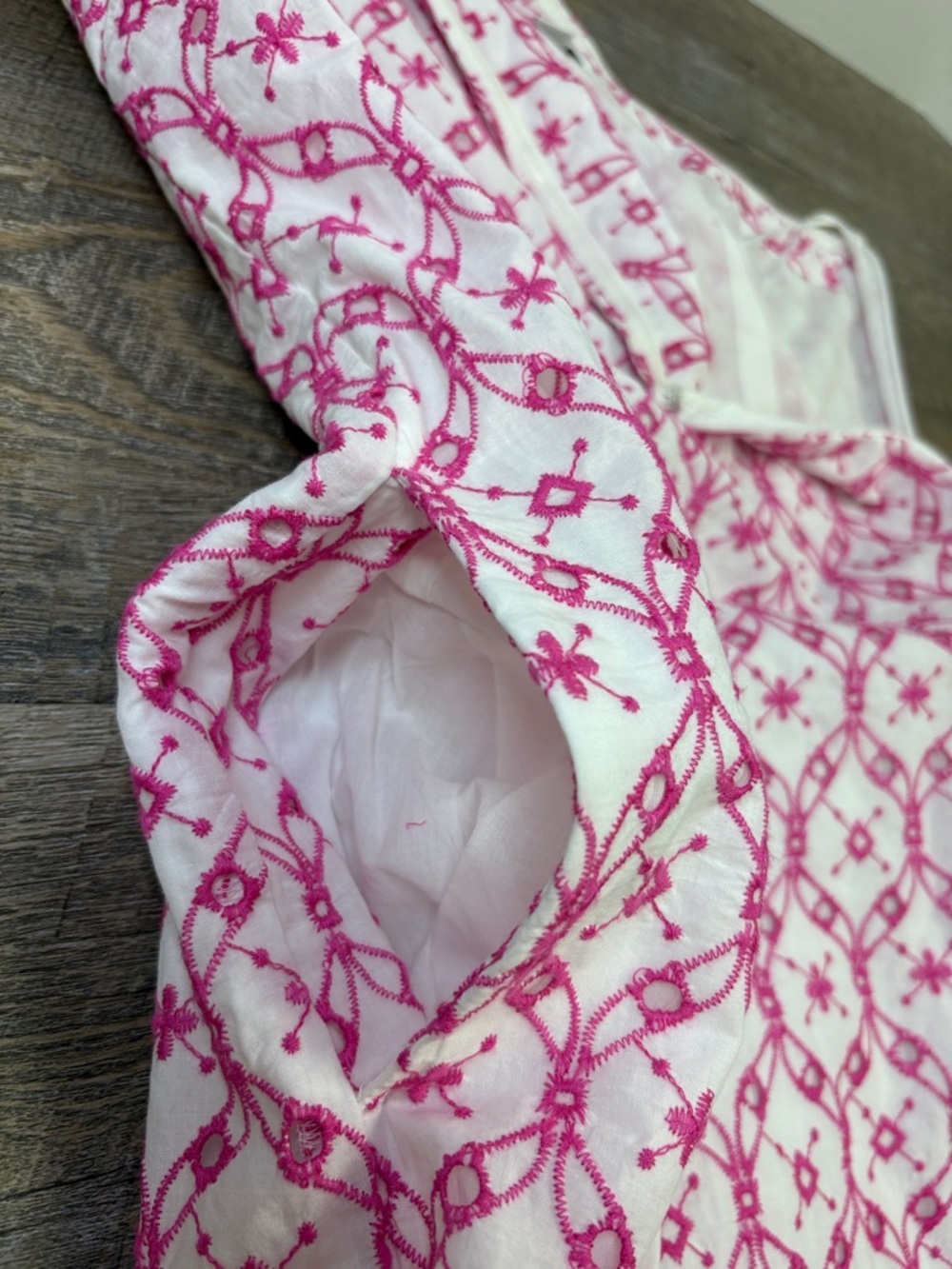 J.Crew One-Shoulder Bow Eyelet Embroidered Dress White Pink Size 2 - Picture 12 of 16